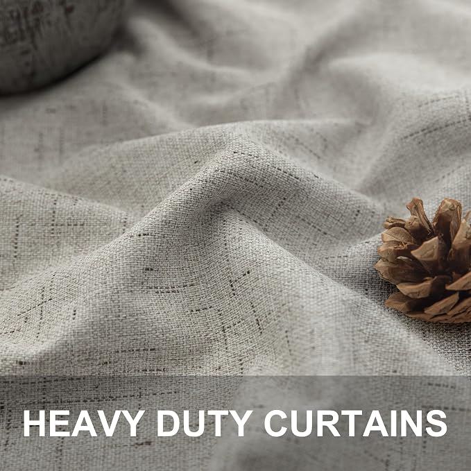 Black Out Linen Curtains 108 Inches Long - Image 3