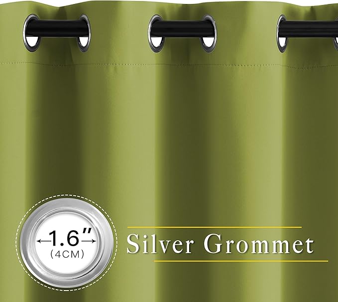 NICETOWN Fresh Green Draperies Curtain Panels - Image 2