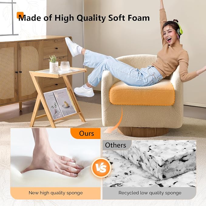 VINGLI 360°Swivel Accent Chair - Image 6