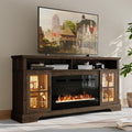 70" Farmhouse TV Stand with 36" Fireplace by Nordivale