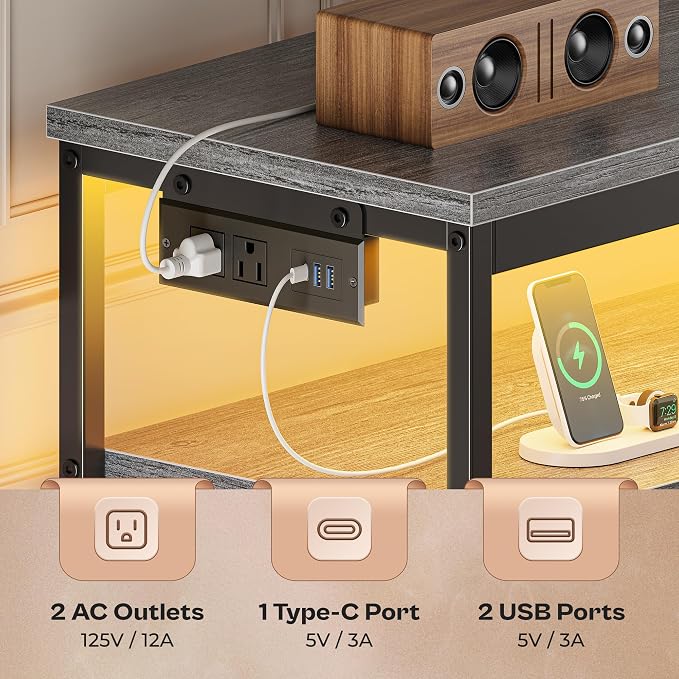 Huuger LED TV Stand for Bedroom, 47 Inch Dresser TV Stand for 43, 55 Inch TV - Image 5