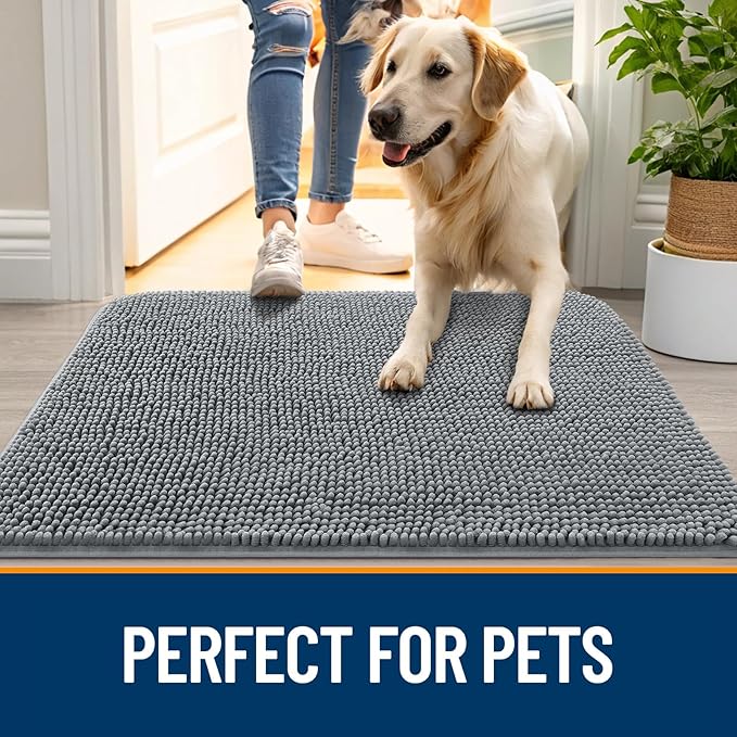 OLANLY Dog Door Mat for Muddy Paws 30x17, Absorbs Moisture and Dirt, Absorbent - Image 6
