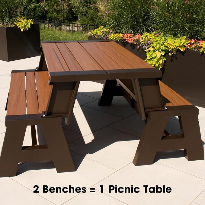 Convert-a-Bench Gen 1 2-in-1 Outdoor Convertible Bench to Picnic Table | - Image 7