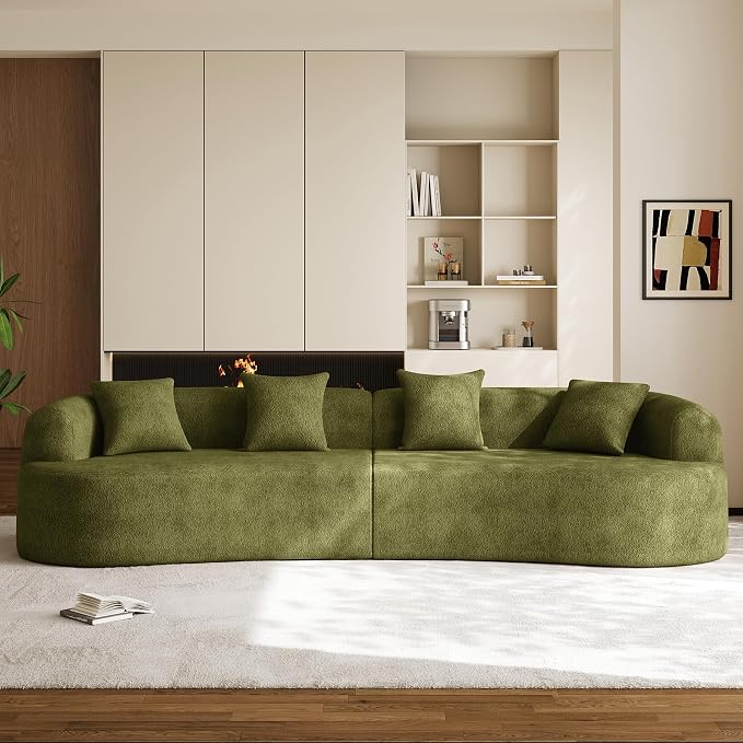 131" Oversized Sectional Sofa for Living Room, Modern Luxury Plush Chenille - Image 3