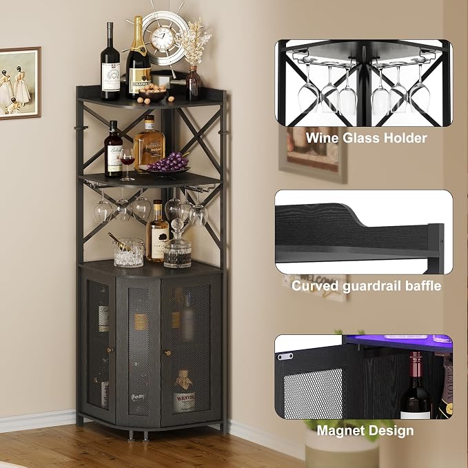 JKsmart Corner Bar Cabinet - Image 3