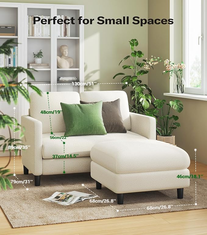 Welzona Loveseat, Comfy Teddy Love Seat - Image 2
