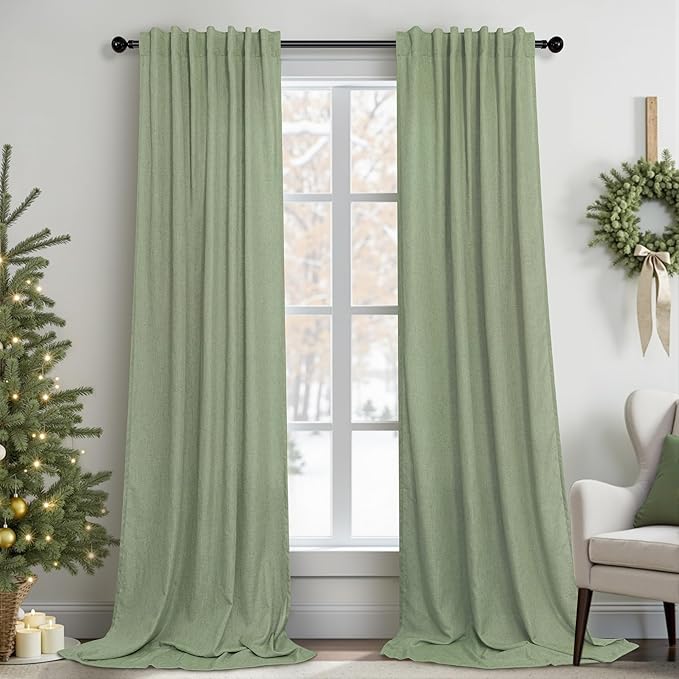 Sage Green Curtains 38 Inch Wide by Pitalk