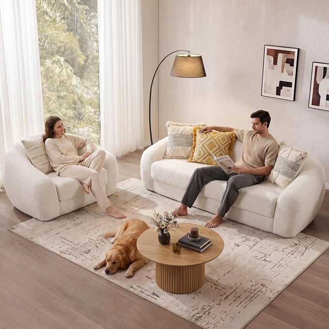SICOTAS Curved Sofa Couch Bed for Living Room Convertible Futon Cloud Boneless - Image 3