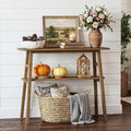 39.4" Solid Bamboo Entryway Console Table, Sofa Table Behind Couch, Narrow by Alifewithtasteandstyle