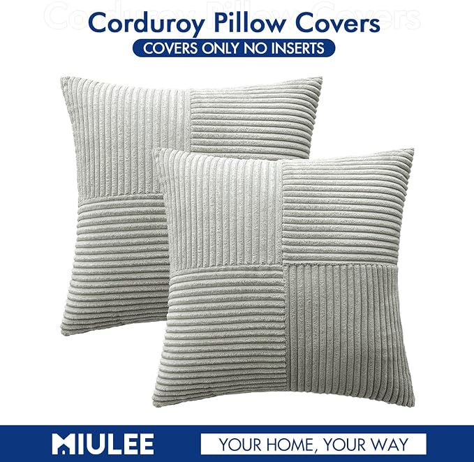 MIULEE Silver Grey Decorative Throw Pillow Covers 20x20 Inch - Image 6