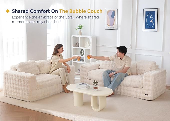 MAXYOYO 3 Seater Sofa for Living Room, Tufted Boneless Couch Bubbled Sofa Couch - Image 8