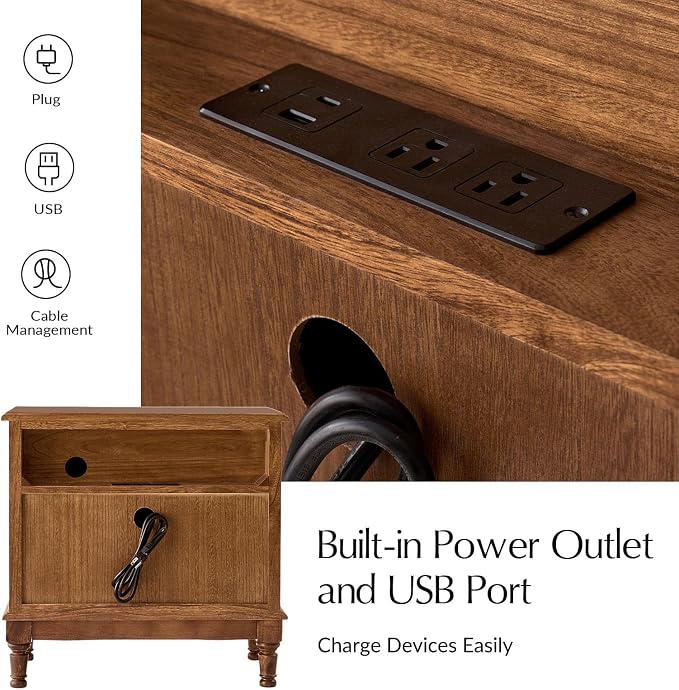 HULALA HOME Solid Wood Storage End Tables - Image 4