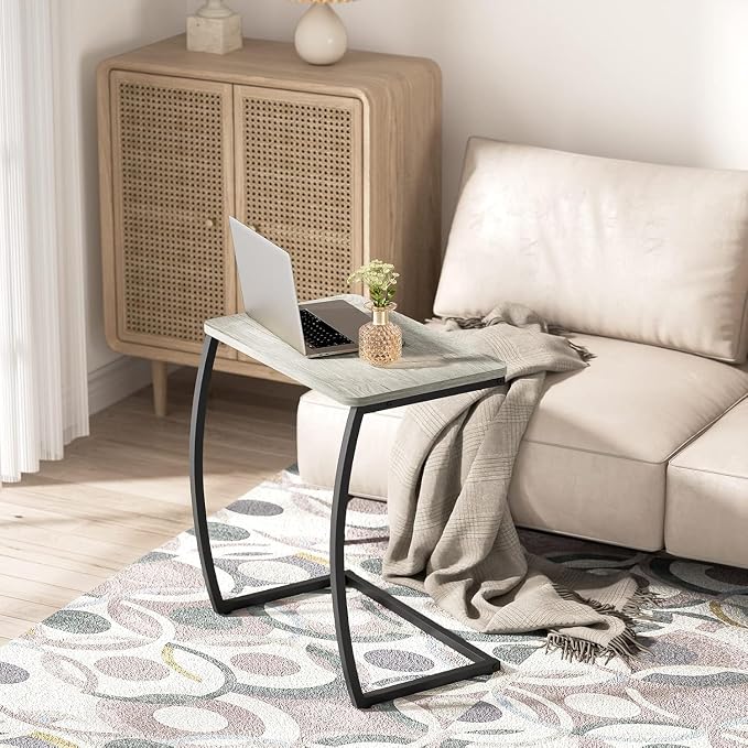 SRIWATANA Side Table, End Table, Vintage C-Shaped Couch Table - Image 2