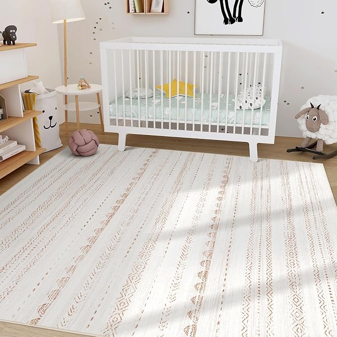 Nakagishi 6x9 Area Rugs Living Room: Washable Boho Large Neutral Soft Farmhouse - Image 8