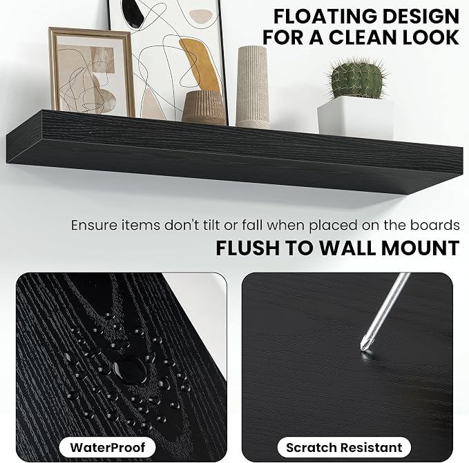 Fun Memories 67 Inch Fireplace Mantel Shelf, Deep Floating Shelves - Image 4
