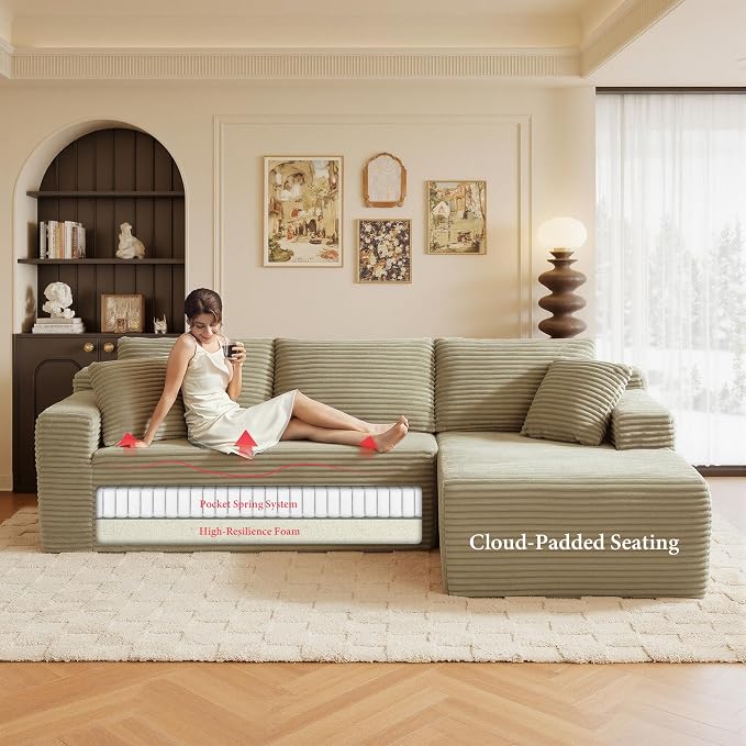96" Sectional Couches for Living Room Cloud Couch Sofa - Image 4