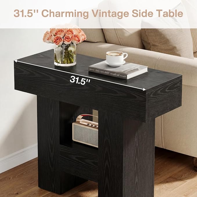 Tribesigns Farmhous End Table, 2-Tier Narrow Side Table - Image 7