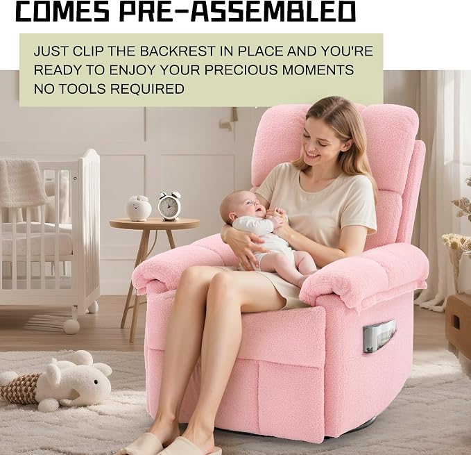 Korser Recliner Chair, Swivel Rocker Recliner Chair - Image 9