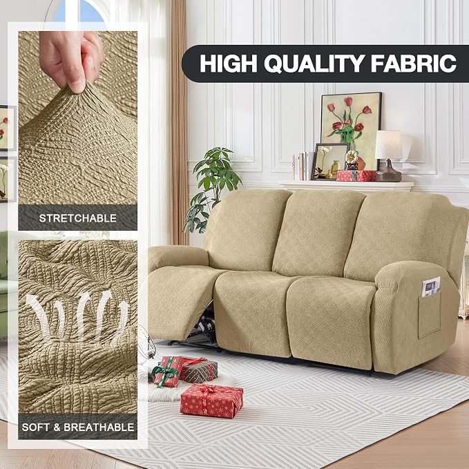 Timeles Recliner Covers for 3 Seater Reclining Couch Covers Sofa Slipcover - Image 2