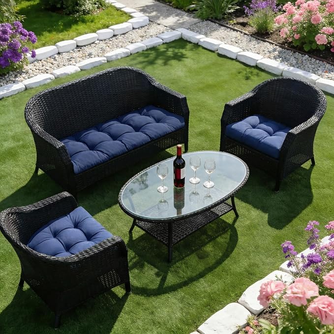 Wicker Chair Cushions of 3 Pieces, Waterproof Cushions - Image 6