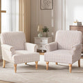 HUIMO Linen Fabric Accent Chairs Set of 2, Mid-Century Modern Armchair by HUIMO