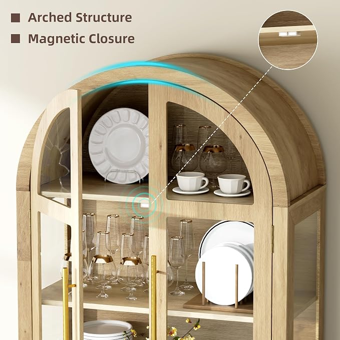 Vlsrka 71" Arched Curio Cabinet - Image 5