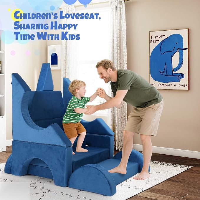 15 Pcs Modular Kids Play Couch, Toddler Couches That Fold Out, Plush Foam Chair - Image 4