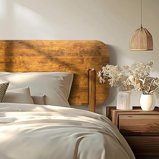 Acacia Frida King Size Bed Frame and Headboard Solid Wood Platform Bed - Image 4