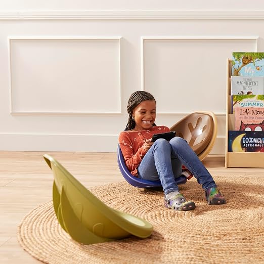 ECR4Kids Plastic Leaf Scoop Floor Rocker Seat, Classroom Furniture - Image 9