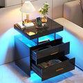 HNEBC Auto LED Nightstand with Wireless Charging Station & USB Ports, High by HNEBC