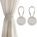 Magnetic Tiebacks for Curtains, 2 Pack Sparkling Crystal Flower Curtain by FOZUBOYO