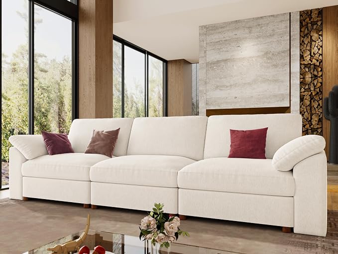 EASE MOOSE Modern 3 Seat Sectional Modular Sofa, FSC Certified Chenille Comfty - Image 3