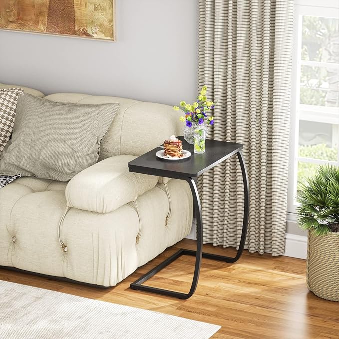 SRIWATANA Side Table, End Table, Vintage C-Shaped Couch Table - Image 2