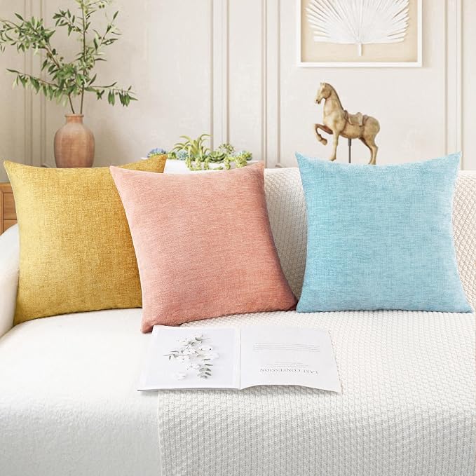 CaliTime Throw Pillow Covers Decorative 16 X 26 Inches Pack of 2 Cozy Chenille - Image 5