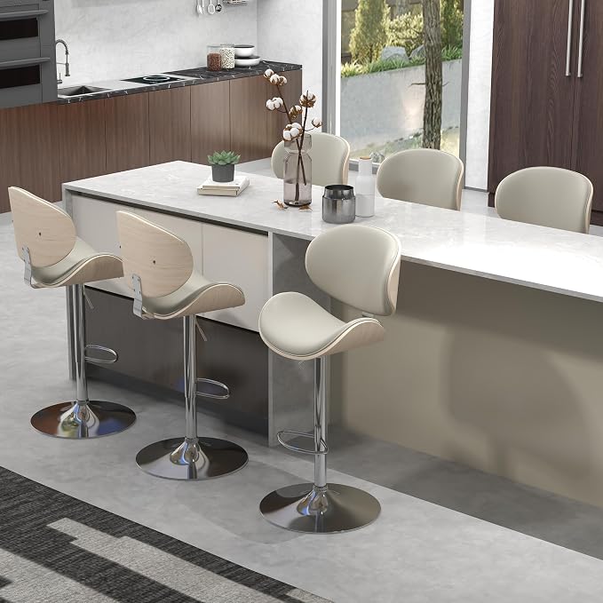 civama Bar Stools Set of 2 for Kitchen Counter, Adjustable Bar Height Chairs - Image 7