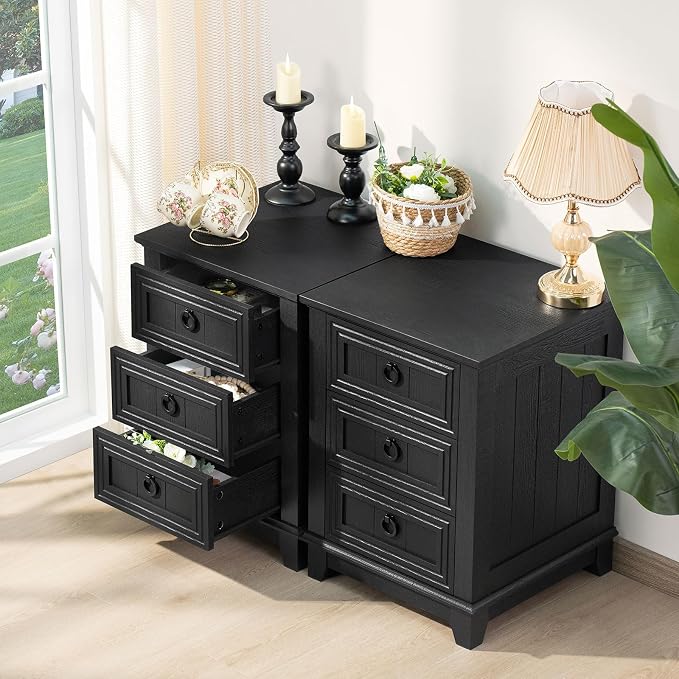 Joaxswe Farmhouse Night Stand Set of 2, Dresser - Image 4