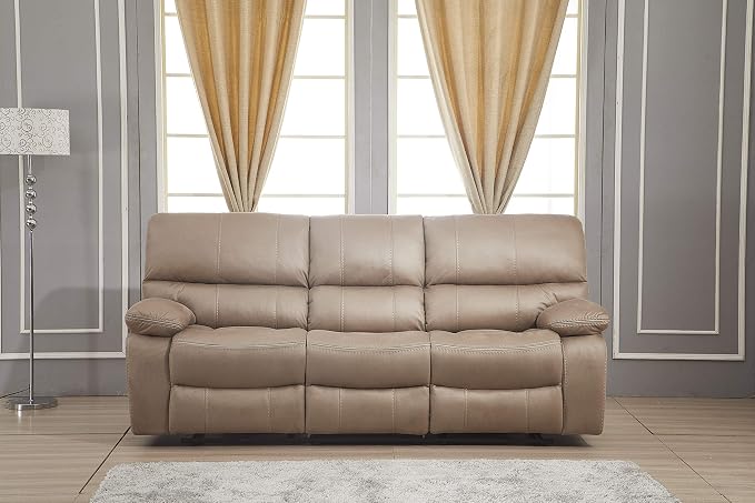 Betsy Furniture Microfiber Reclining Sofa Couch Set Living Room Set 8007 - Image 3