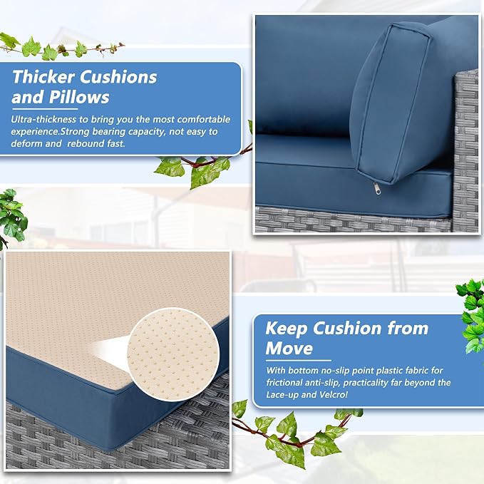 5 Piece Outdoor Patio Furniture Set, All Weather Conversation Set - Image 6
