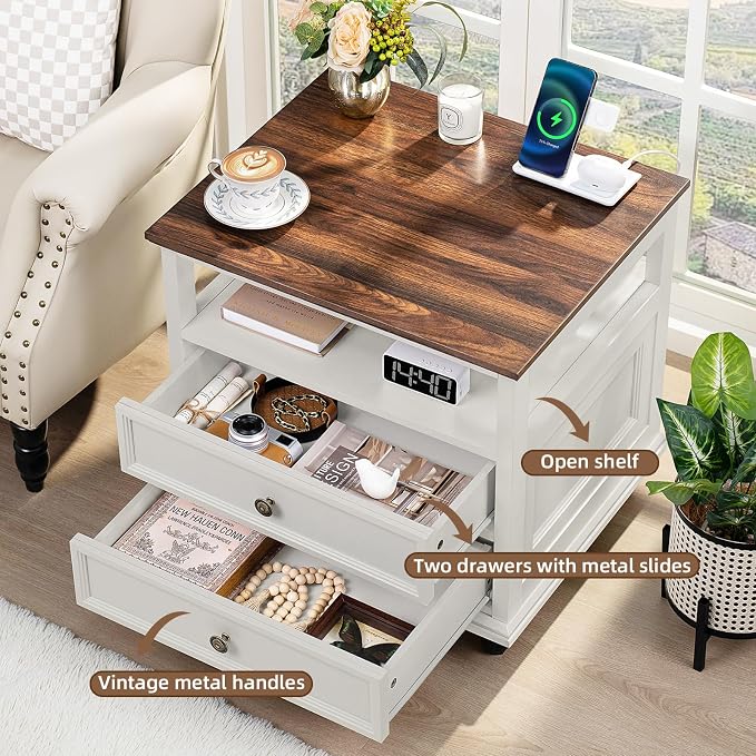 Joaxswe Farmhouse Nightstand Set of 2 - Image 5