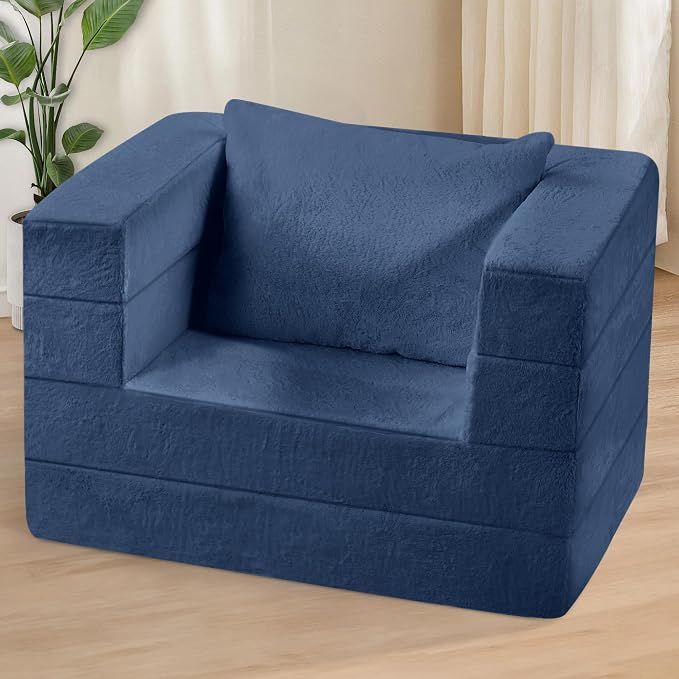 Futon Sofa Bed with Pillow, 3-in-1 Sleeper Sofa Bed with Removable Cover - Image 2
