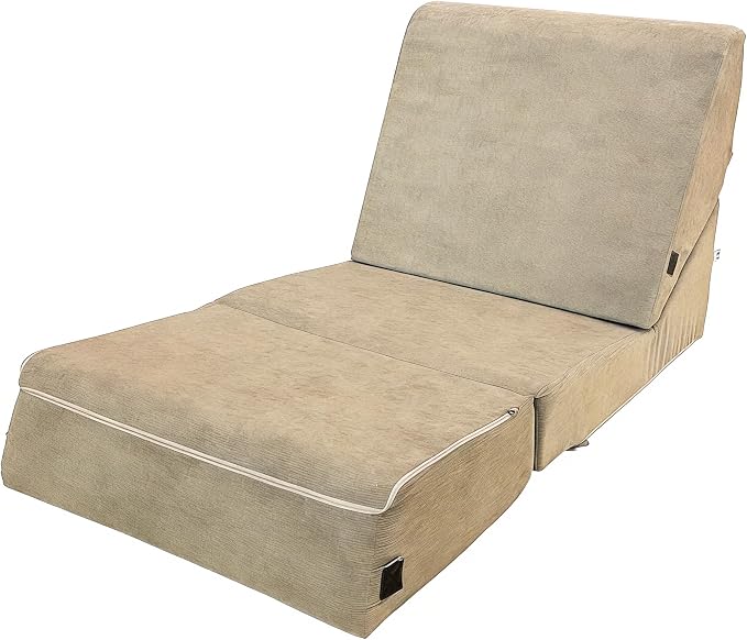jela Luxury Corduroy Indoor Chaise Lounge, Foldable Sofa Bed Chair - Image 9