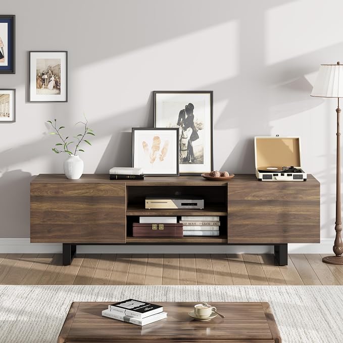 GarveeHome Industrial TV Stand for 80 in, Modern Entertainment Center - Image 7