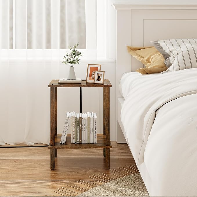 TUTOTAK End Table with Charging Station, Small Side Table with Outlets - Image 8