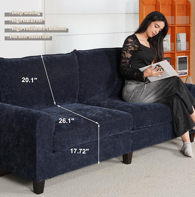 EASE MOOSE 70.6" Modern Deep Seat Loveseat Couch, Soft Chenille Sofa - Image 4