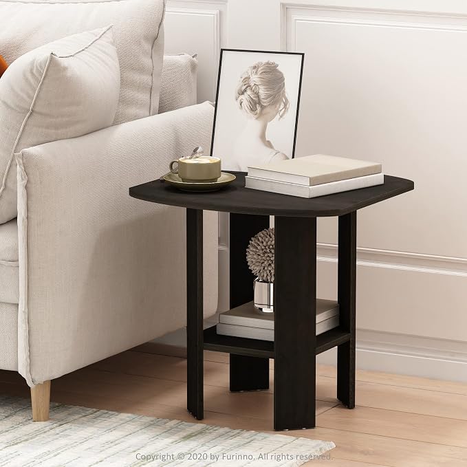 Furinno SIMPLE DESIGN Side Table, 2-Tier Modern End Table - Image 2