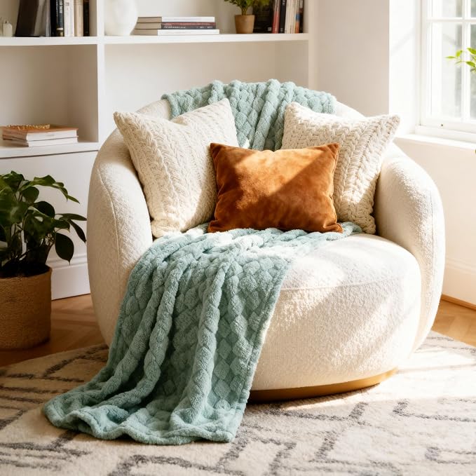 Bedsure GentleSoft Sage Green Throw Blanket - Image 9