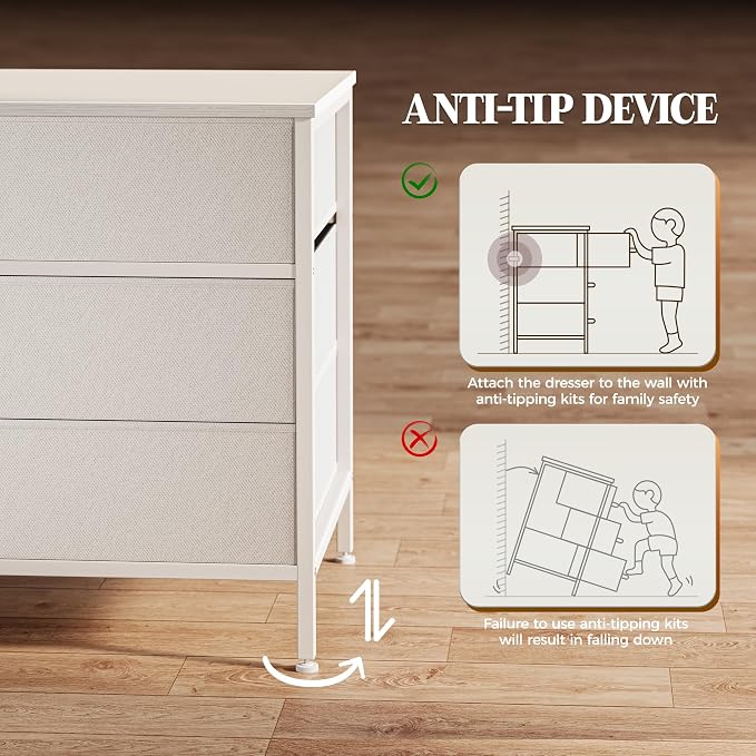 Huuger 63 Inch Dresser for Bedroom, Long Dresser - Image 8