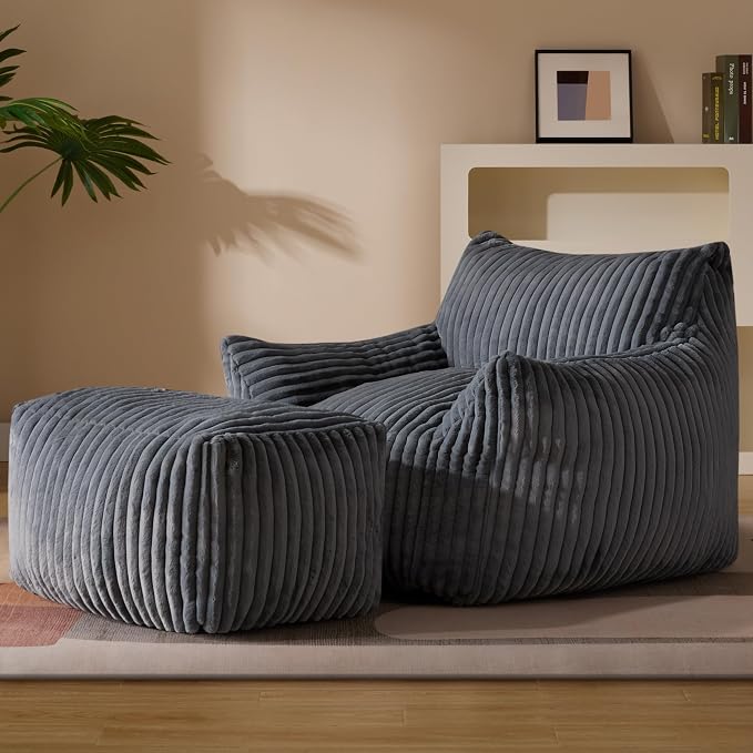 Gericco Oversized Bean Bag Chaise Lounge Chair Indoor by Gericco