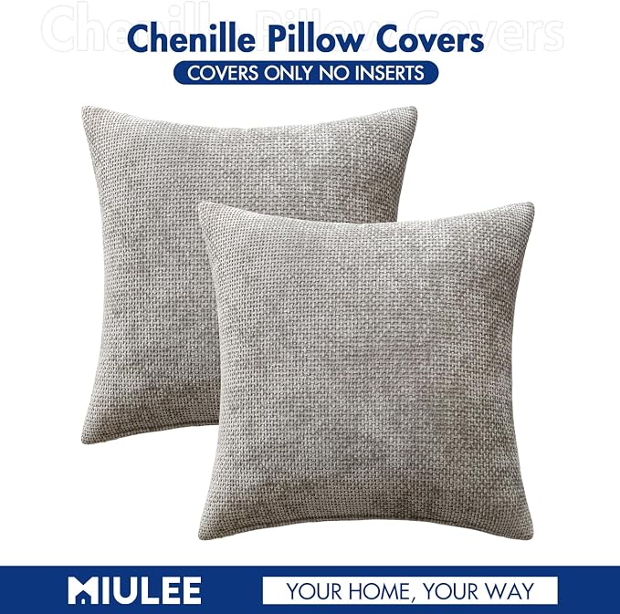 MIULEE Pack of 2 Lumbar Couch Throw Pillow Covers 20x12 Inch Light Gray Modern - Image 7
