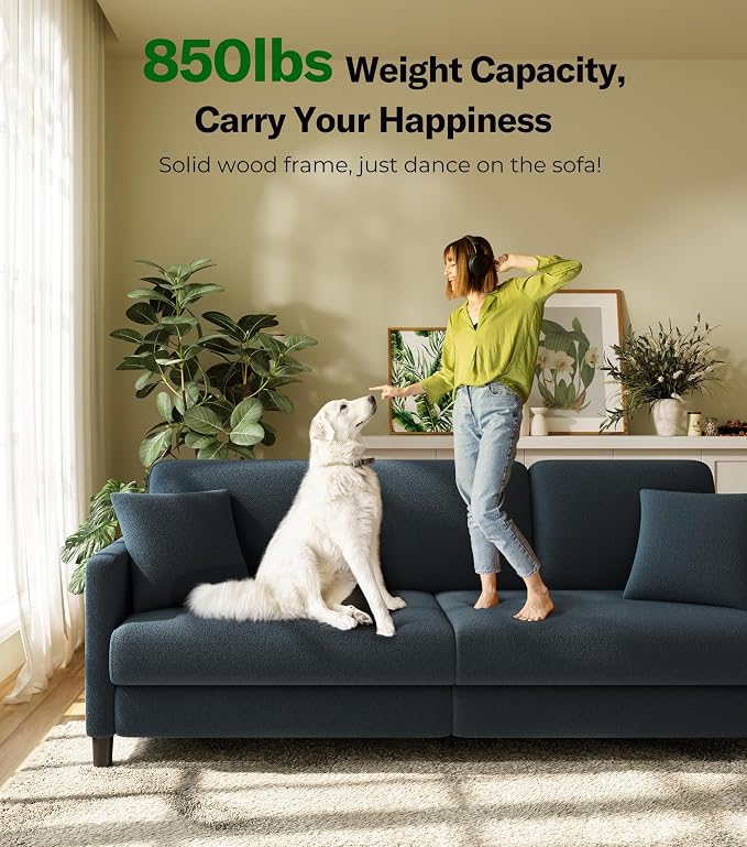Welzona 83" Couches for Living Room, Teddy Sofa Couch, Comfy Sofas for Living - Image 5